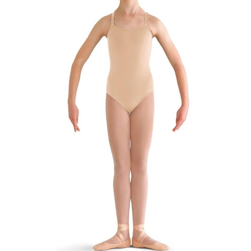 NWT Bloch Girls' Adjustable Strap Camisole Leotard - Color Sand- Size 12